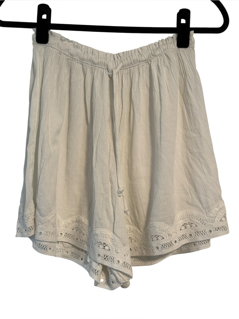 Aerie Sleepwear White Lace Bottom High Rise Shorts NWT